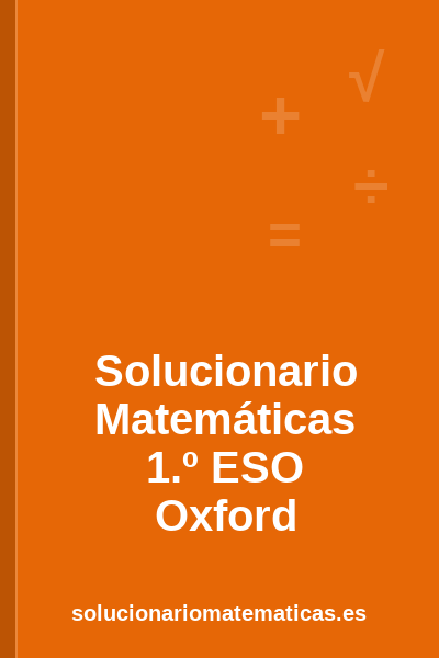 Portada del solucionario de Matemáticas de 1.º ESO de Oxford