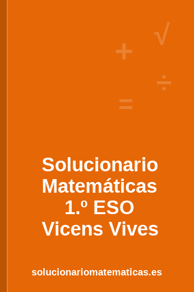 Portada del solucionario de Matemáticas de 1.º ESO de Vicens Vives