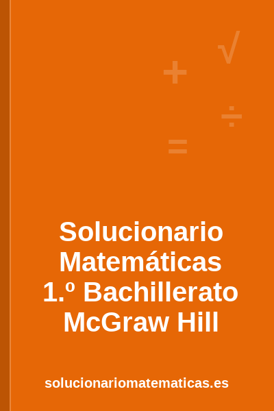 Portada del solucionario de Matemáticas de 1.º Bachillerato de McGraw Hill