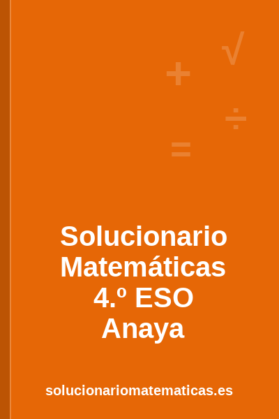 Portada del solucionario de Matemáticas de 4.º ESO de Anaya