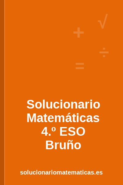 Portada del solucionario de Matemáticas de 4.º ESO de Bruño