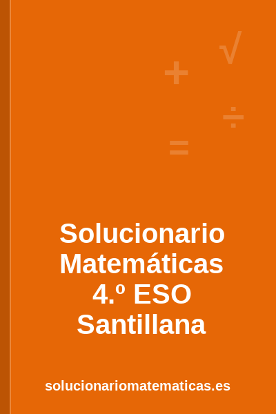 Portada del solucionario de Matemáticas de 4.º ESO de Santillana